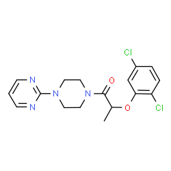 ChemSpider 2D Image | 2-(2,5-Dichlorophenoxy)-1-[4-(2-pyrimidinyl)-1-piperazinyl]-1-propanone | C17H18Cl2N4O2