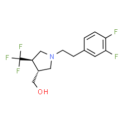 ChemSpider 2D Image | [(3R,4R)-1-[2-(3,4-Difluorophenyl)ethyl]-4-(trifluoromethyl)-3-pyrrolidinyl]methanol | C14H16F5NO