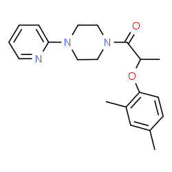 ChemSpider 2D Image | 2-(2,4-Dimethylphenoxy)-1-[4-(2-pyridinyl)-1-piperazinyl]-1-propanone | C20H25N3O2