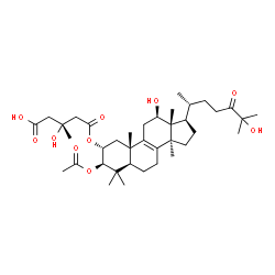 ChemSpider 2D Image | (3R)-5-{[(2alpha,3beta,12beta)-3-Acetoxy-12,25-dihydroxy-24-oxolanost-8-en-2-yl]oxy}-3-hydroxy-3-methyl-5-oxopentanoic acid | C38H60O10