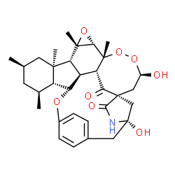 ChemSpider 2D Image | (1R,3R,6R,7S,9S,10R,11R,13R,15S,16R,17S,24S,28R,29S)-3,24-Dihydroxy-6,9,11,13,15-pentamethyl-4,5,8,18-tetraoxa-25-azaoctacyclo[15.9.3.2~19,22~.1~1,24~.0~6,28~.0~7,9~.0~10,29~.0~11,16~]dotriaconta-19,2
1,31-triene-26,27-dione | C32H41NO8
