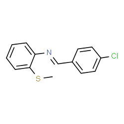 ChemSpider 2D Image | N-[(E)-(4-Chlorophenyl)methylene]-2-(methylsulfanyl)aniline | C14H12ClNS