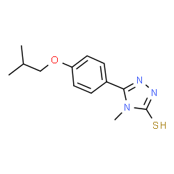 ChemSpider 2D Image | 4-methyl-5-[4-(2-methylpropoxy)phenyl]-4H-1,2,4-triazole-3-thiol | C13H17N3OS
