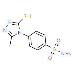 ChemSpider 2D Image | benzenesulfonamide, 4-(3-mercapto-5-methyl-4H-1,2,4-triazol-4-yl)- | C9H10N4O2S2