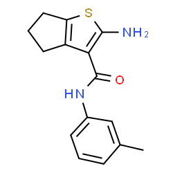 ChemSpider 2D Image | 2-amino-N-(3-methylphenyl)-4H,5H,6H-cyclopenta[b]thiophene-3-carboxamide | C15H16N2OS