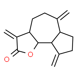 ChemSpider 2D Image | (3aR,6aR,9aR,9bS)-3,6,9-Tris(methylene)decahydroazuleno[4,5-b]furan-2(3H)-one | C15H18O2