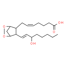 ChemSpider 2D Image | (5Z)-7-{6-[(1E)-3-Hydroxy-1-octen-1-yl]-2,3-dioxabicyclo[2.2.1]hept-5-yl}-5-heptenoic acid | C20H32O5