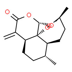 ChemSpider 2D Image | (1S,4S,5R,8S,12S,13R)-1,5-Dimethyl-9-methylene-11,14,15,16-tetraoxatetracyclo[10.3.1.0~4,13~.0~8,13~]hexadecan-10-one | C15H20O5