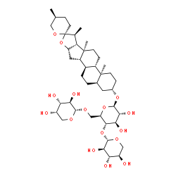 ChemSpider 2D Image | (3beta,5beta,25S)-Spirostan-3-yl alpha-L-arabinopyranosyl-(1->6)-[beta-D-xylopyranosyl-(1->4)]-beta-D-glucopyranoside | C43H70O16