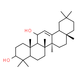 ChemSpider 2D Image | (5xi,9xi,18xi)-Olean-12-ene-3,11-diol | C30H50O2