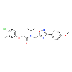 ChemSpider 2D Image | 2-(4-Chloro-3-methylphenoxy)-N-isopropyl-N-{[3-(4-methoxyphenyl)-1,2,4-oxadiazol-5-yl]methyl}acetamide | C22H24ClN3O4