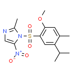 ChemSpider 2D Image | 1-[(5-Isopropyl-2-methoxy-4-methylphenyl)sulfonyl]-2-methyl-5-nitro-1H-imidazole | C15H19N3O5S