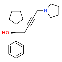 ChemSpider 2D Image | (1R)-1-Cyclopentyl-1-phenyl-5-(1-pyrrolidinyl)-3-pentyn-1-ol | C20H27NO