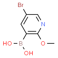 ChemSpider 2D Image | 5-Bromo-2-methoxypyridine-3-boronic acid | C6H7BBrNO3