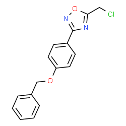 ChemSpider 2D Image | 3-[4-(Benzyloxy)phenyl]-5-(chloromethyl)-1,2,4-oxadiazole | C16H13ClN2O2