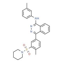 ChemSpider 2D Image | N-(3-Methylphenyl)-4-[4-methyl-3-(1-piperidinylsulfonyl)phenyl]-1-phthalazinamine | C27H28N4O2S
