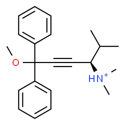 ChemSpider 2D Image | (3R)-6-Methoxy-N,N,2-trimethyl-6,6-diphenyl-4-hexyn-3-aminium | C22H28NO