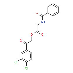 ChemSpider 2D Image | 2-(3,4-Dichlorophenyl)-2-oxoethyl N-benzoylglycinate | C17H13Cl2NO4