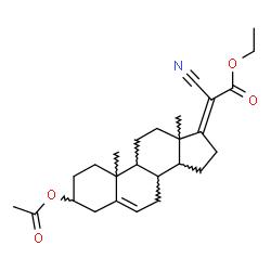 ChemSpider 2D Image | Ethyl (8xi,9xi,10xi,13xi,14xi,17E)-3-acetoxy-20-cyanopregna-5,17-dien-21-oate | C26H35NO4