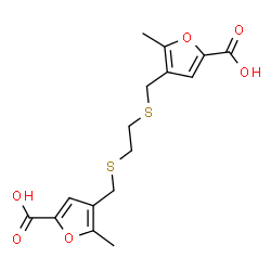 ChemSpider 2D Image | 4,4'-[1,2-Ethanediylbis(sulfanediylmethylene)]bis(5-methyl-2-furoic acid) | C16H18O6S2