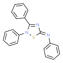 ChemSpider 2D Image | (5Z)-N,2,3-Triphenyl-1,2,4-thiadiazol-5(2H)-imine | C20H15N3S