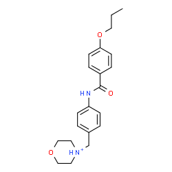 ChemSpider 2D Image | 4-{4-[(4-Propoxybenzoyl)amino]benzyl}morpholin-4-ium | C21H27N2O3