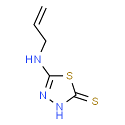 ChemSpider 2D Image | 5-(Allylamino)-1,3,4-thiadiazole-2(3H)-thione | C5H7N3S2