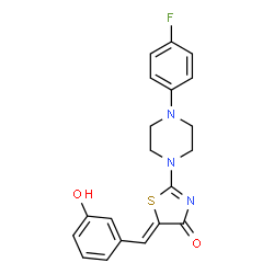 ChemSpider 2D Image | (5Z)-2-[4-(4-Fluorophenyl)-1-piperazinyl]-5-(3-hydroxybenzylidene)-1,3-thiazol-4(5H)-one | C20H18FN3O2S