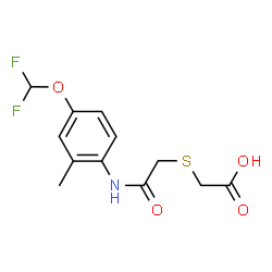 ChemSpider 2D Image | [(2-{[4-(Difluoromethoxy)-2-methylphenyl]amino}-2-oxoethyl)sulfanyl]acetic acid | C12H13F2NO4S