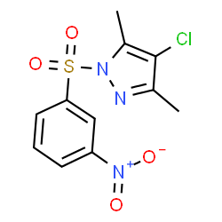 ChemSpider 2D Image | 4-Chloro-3,5-dimethyl-1-[(3-nitrophenyl)sulfonyl]-1H-pyrazole | C11H10ClN3O4S