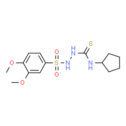ChemSpider 2D Image | N-Cyclopentyl-2-[(3,4-dimethoxyphenyl)sulfonyl]hydrazinecarbothioamide | C14H21N3O4S2