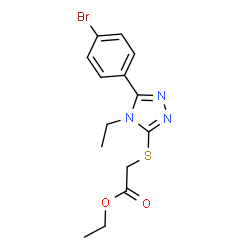 ChemSpider 2D Image | Ethyl {[5-(4-bromophenyl)-4-ethyl-4H-1,2,4-triazol-3-yl]sulfanyl}acetate | C14H16BrN3O2S