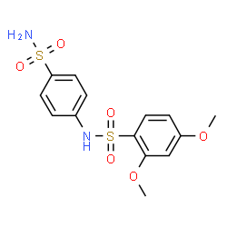 ChemSpider 2D Image | 2,4-Dimethoxy-N-(4-sulfamoylphenyl)benzenesulfonamide | C14H16N2O6S2