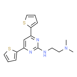 ChemSpider 2D Image | N'-[4,6-Di(2-thienyl)-2-pyrimidinyl]-N,N-dimethyl-1,2-ethanediamine | C16H18N4S2