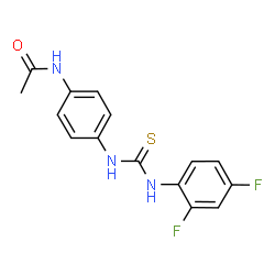 ChemSpider 2D Image | N-(4-{[(2,4-Difluorophenyl)carbamothioyl]amino}phenyl)acetamide | C15H13F2N3OS