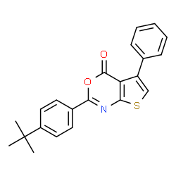 ChemSpider 2D Image | 2-(4-tert-Butylphenyl)-5-phenyl-4H-thieno[2,3-d][1,3]oxazin-4-one | C22H19NO2S