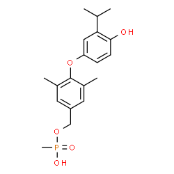 ChemSpider 2D Image | 4-(4-Hydroxy-3-isopropylphenoxy)-3,5-dimethylbenzyl hydrogen methylphosphonate | C19H25O5P