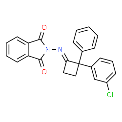 ChemSpider 2D Image | 2-{(E)-[2-(3-Chlorophenyl)-2-phenylcyclobutylidene]amino}-1H-isoindole-1,3(2H)-dione | C24H17ClN2O2