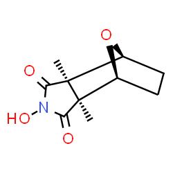 ChemSpider 2D Image | (1S,2R,6S,7S)-4-Hydroxy-2,6-dimethyl-10-oxa-4-azatricyclo[5.2.1.0~2,6~]decane-3,5-dione | C10H13NO4
