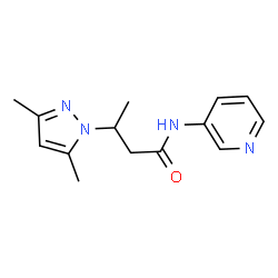 ChemSpider 2D Image | 3-(3,5-Dimethyl-1H-pyrazol-1-yl)-N-(3-pyridinyl)butanamide | C14H18N4O