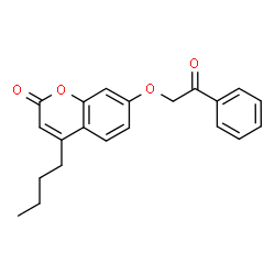 ChemSpider 2D Image | 4-Butyl-7-(2-oxo-2-phenylethoxy)-2H-chromen-2-one | C21H20O4