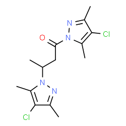 ChemSpider 2D Image | 1,3-Bis(4-chloro-3,5-dimethyl-1H-pyrazol-1-yl)-1-butanone | C14H18Cl2N4O