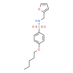 ChemSpider 2D Image | N-(2-Furylmethyl)-4-(pentyloxy)benzenesulfonamide | C16H21NO4S