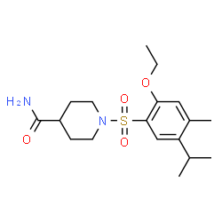 ChemSpider 2D Image | 1-[(2-Ethoxy-5-isopropyl-4-methylphenyl)sulfonyl]-4-piperidinecarboxamide | C18H28N2O4S