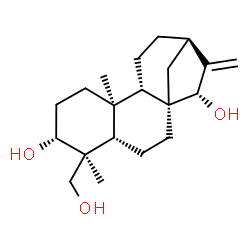 ChemSpider 2D Image | (3alpha,5beta,8alpha,9beta,10alpha,13alpha,15alpha)-Kaur-16-ene-3,15,19-triol | C20H32O3