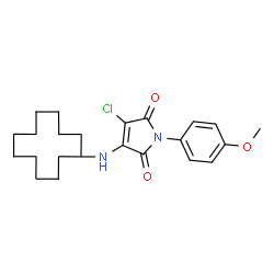 ChemSpider 2D Image | 3-Chloro-4-(cyclododecylamino)-1-(4-methoxyphenyl)-1H-pyrrole-2,5-dione | C23H31ClN2O3