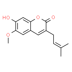 ChemSpider 2D Image | 7-Hydroxy-6-methoxy-3-prenylcoumarin | C15H16O4