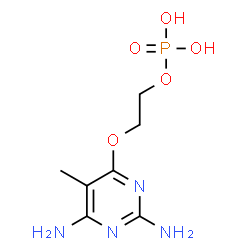 ChemSpider 2D Image | 2-[(2,6-Diamino-5-methyl-4-pyrimidinyl)oxy]ethyl dihydrogen phosphate | C7H13N4O5P