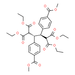 ChemSpider 2D Image | Tetraethyl (2S,3S)-2,3-bis[4-(methoxycarbonyl)phenyl]-1,1,4,4-butanetetracarboxylate | C32H38O12