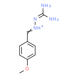 ChemSpider 2D Image | 2-(Diaminomethylene)-1-(4-methoxybenzylidene)hydrazinium | C9H13N4O